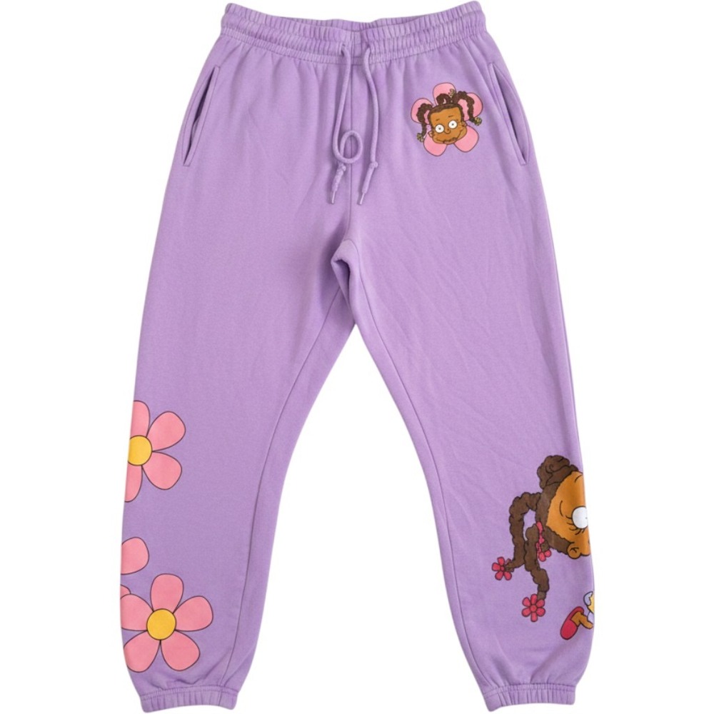 Nickelodeon Rugrats Susie Carmichael Purple Graphic Jogger Sweatpants Medium